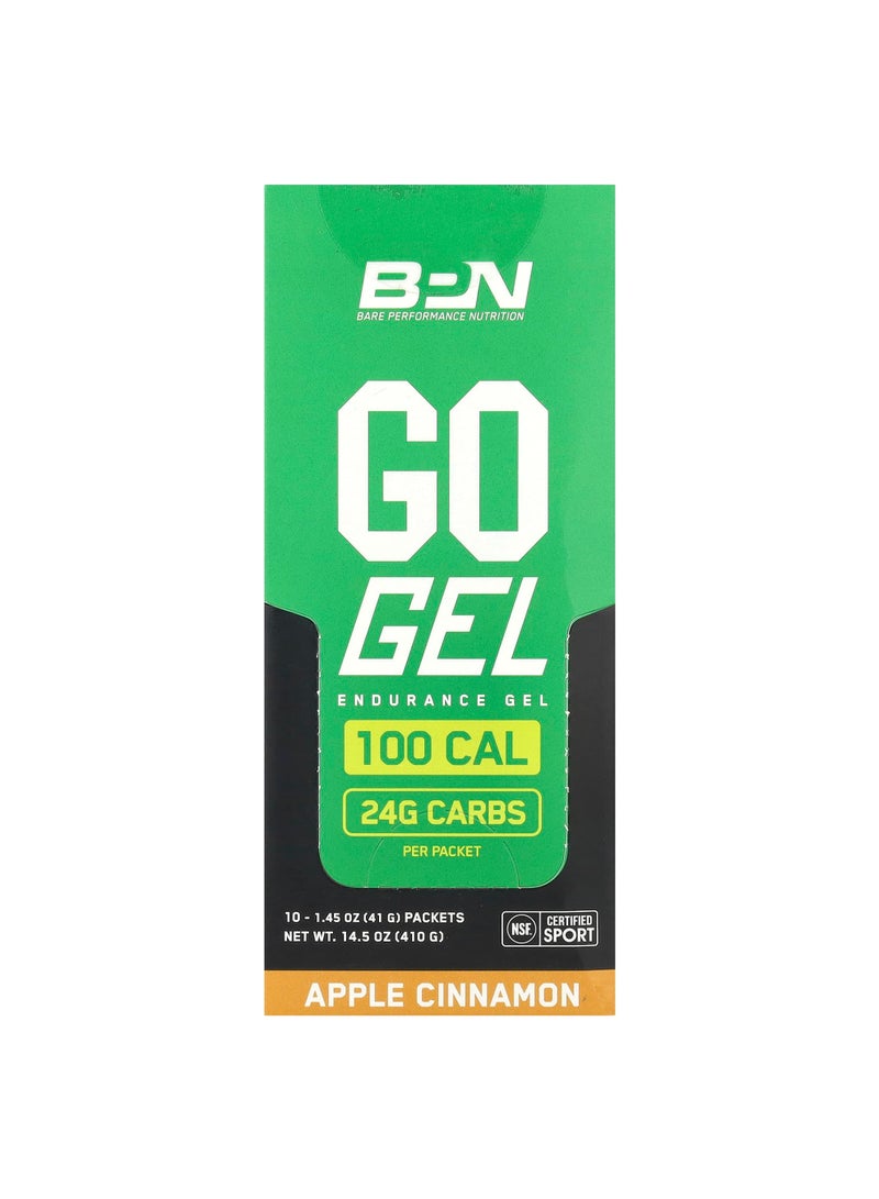 Go Gel, Endurance Gel, Apple Cinnamon, 10 Packets, 1.45 oz (41 g) Each