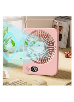 OUYoo USB Rechargeable Portable Handheld Fan, Foldable Lightweight Miniature Fan with Digital Display, Ultra-Quiet 5-Speed Cooling Device for Convenient Use, Suitable for Home, Office, and Outdoor Travel  - Image 5