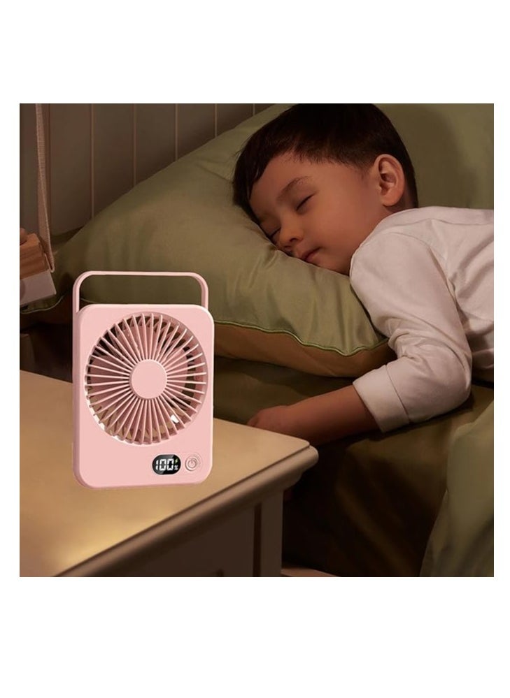 OUYoo - USB Rechargeable Portable Handheld Fan, Foldable Lightweight Miniature Fan with Digital Display, Ultra-Quiet 5-Speed Cooling Device for Convenient Use, Suitable for Home, Office, and Outdoor Travel - Image 1
