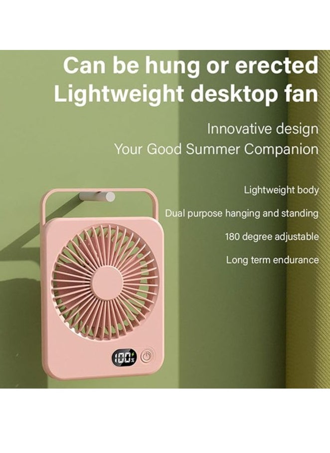 OUYoo - USB Rechargeable Portable Handheld Fan, Foldable Lightweight Miniature Fan with Digital Display, Ultra-Quiet 5-Speed Cooling Device for Convenient Use, Suitable for Home, Office, and Outdoor Travel - Image 1