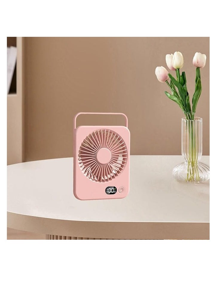 OUYoo - USB Rechargeable Portable Handheld Fan, Foldable Lightweight Miniature Fan with Digital Display, Ultra-Quiet 5-Speed Cooling Device for Convenient Use, Suitable for Home, Office, and Outdoor Travel - Image 1