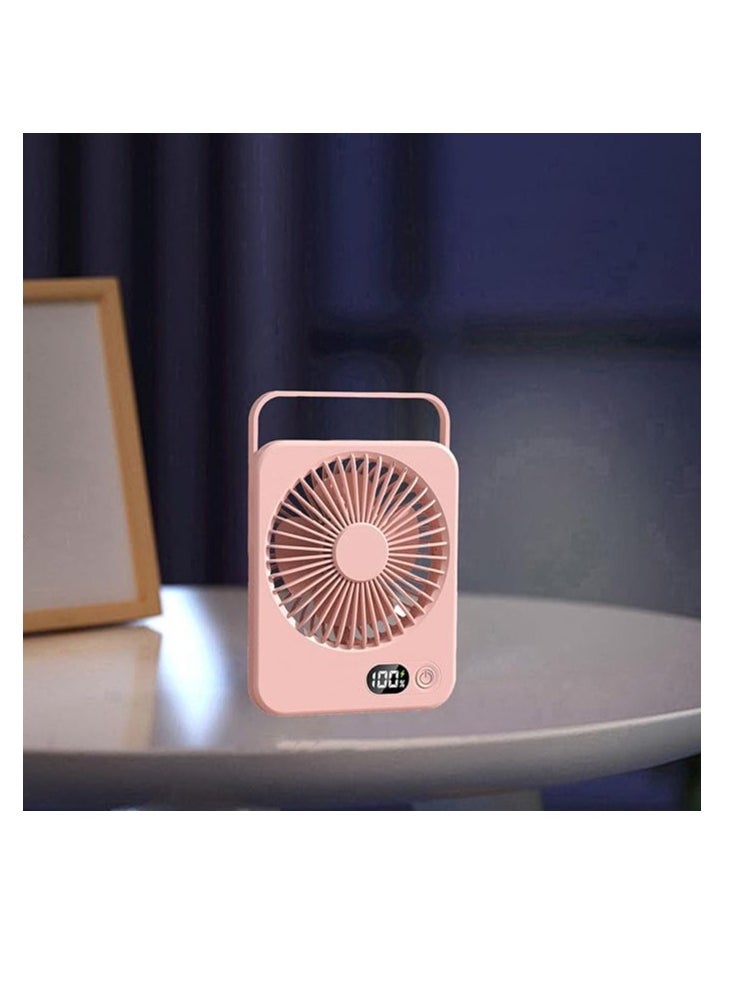 OUYoo - USB Rechargeable Portable Handheld Fan, Foldable Lightweight Miniature Fan with Digital Display, Ultra-Quiet 5-Speed Cooling Device for Convenient Use, Suitable for Home, Office, and Outdoor Travel - Image 1