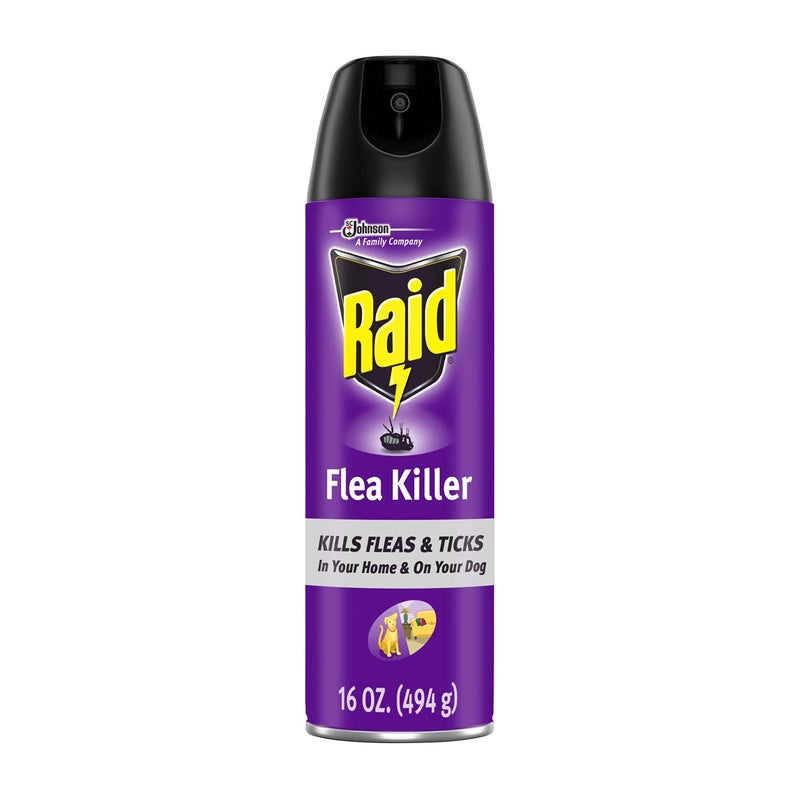 Raid Flea Killer, Kills Fleas, Crickets, Roaches, Silverfish and Ticks, Use in Your Home or on Your Dog (1 Pound (Pack of 6)) - Image 1