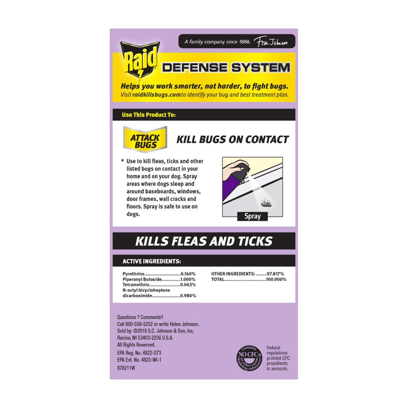 Raid Flea Killer, Kills Fleas, Crickets, Roaches, Silverfish and Ticks, Use in Your Home or on Your Dog (1 Pound (Pack of 6)) - Image 2