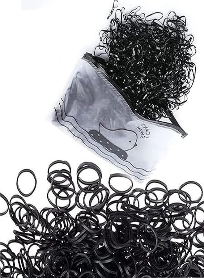 YPTC (888 PCS) Elastics Stretchy Hair Tie Ponytail Hair Rubber Band Holder for Women, Soft & Smooth Basic Everyday Wear Thin Elastics Stretchy Hair Tie (Bag, Black) - Image 1