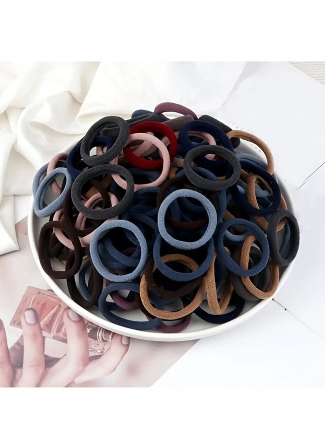 QINGYAN 100Pcs Handmade Women Hair Elastics Thick and Stretchy Rubber Bands for Ponytail Holder ﻿ - Image 2