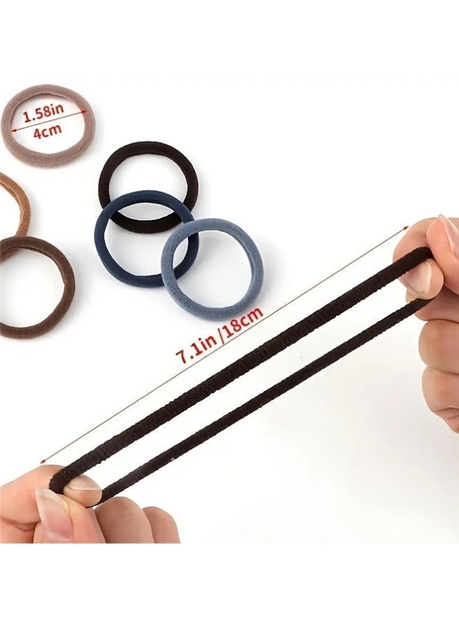 QINGYAN 100Pcs Handmade Women Hair Elastics Thick and Stretchy Rubber Bands for Ponytail Holder ﻿ - Image 3