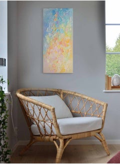 LOWHA Framed Canvas Wall Art Stretched Over Wooden Frame, Panorama Orientation Abstract Watercolor Painting, For Home, Living Room, Office Décor  - Image 2