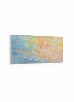 LOWHA Framed Canvas Wall Art Stretched Over Wooden Frame, Panorama Orientation Abstract Watercolor Painting, For Home, Living Room, Office Décor  - Image 5