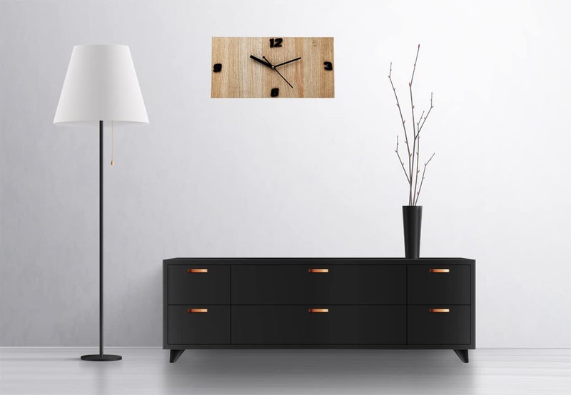 Stockyhut MDF Wooden Clock for Bedroom Kitchen LivingroomOffice Wall Clock Attractive Stylish Square Shaped Analog Wall Clock 30cm X 15cm White Wood - Image 5