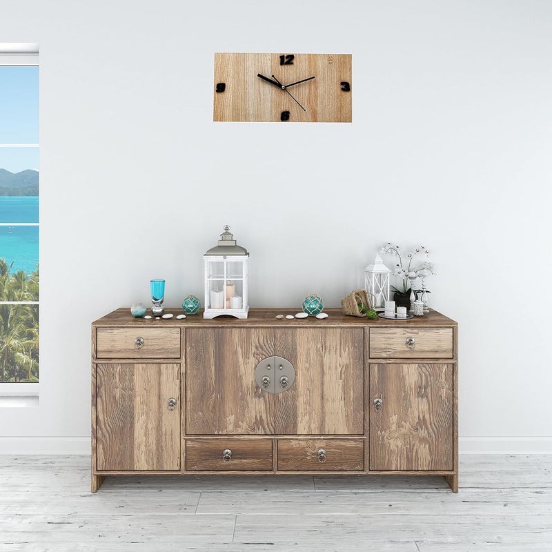 Stockyhut MDF Wooden Clock for Bedroom Kitchen LivingroomOffice Wall Clock Attractive Stylish Square Shaped Analog Wall Clock 30cm X 15cm White Wood - Image 4