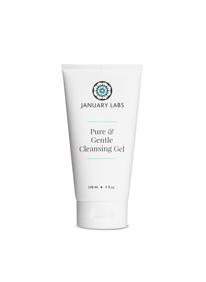 JANUARY LABS Pure  Gentle Face Cleanser Gel Face Wash for All Skin Types Dry Skin Sensitive Acne Prone Skin Skin Care Essential 5 Oz 