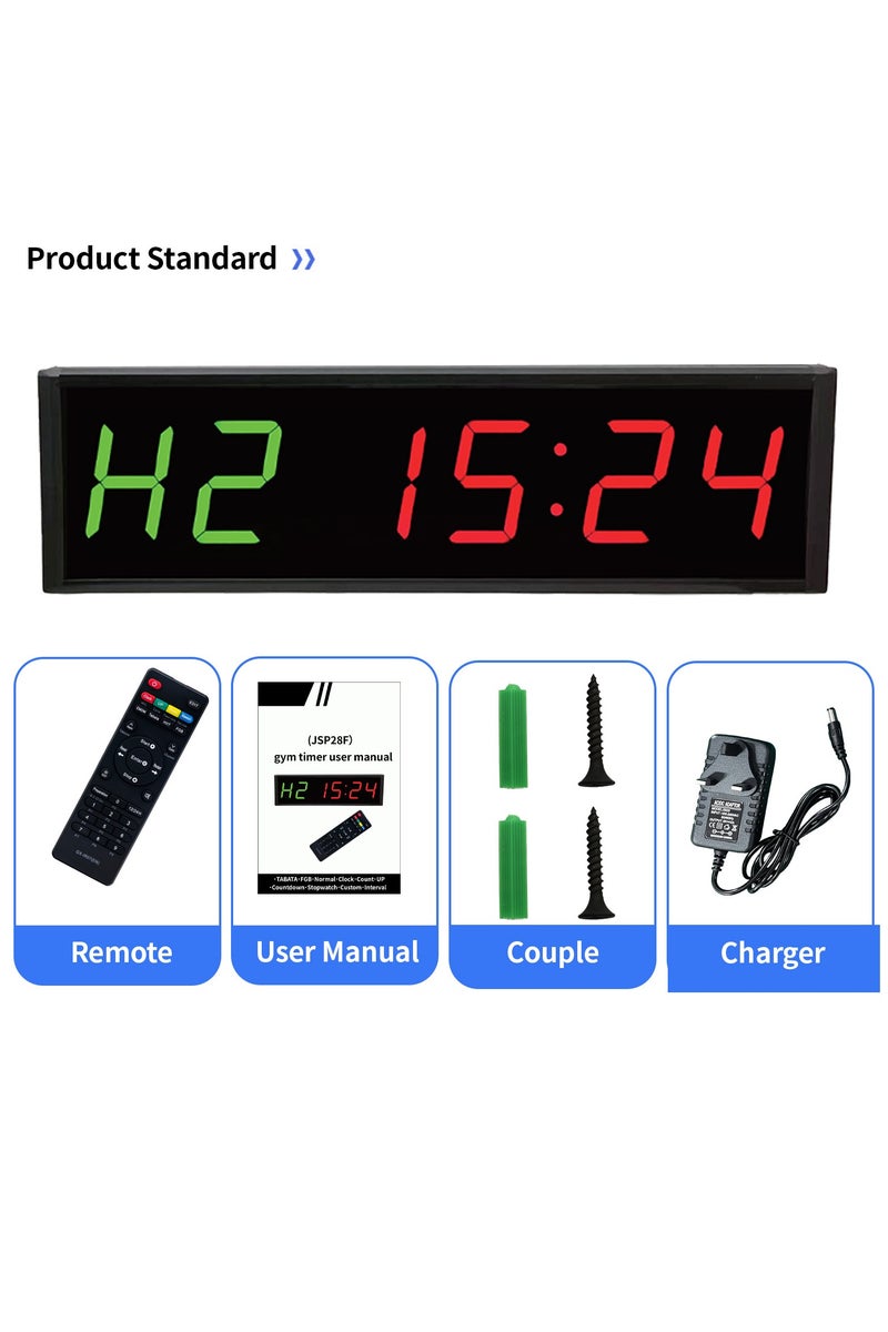 1.5-Inch 6-Digit Multifunctional Fitness Timer, Digital Clock, Positive Countdown, 5 Fitness Training Modes - Image 5