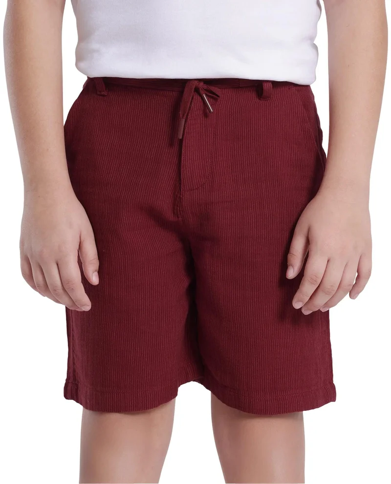 Rare Ones Rare Ones Kids Pinto-K Red Cotton Solid Drawstring Closure Regular Fit Shorts
