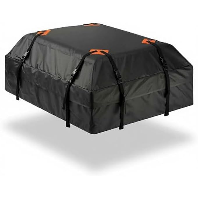 rayihni حقيبة تخزين على السطح للسيارة، حاملة تخزين ذات جوانب ناعمة مع حصيرة مضادة للانزلاق للسقف العاري، رف السقف (44.1*34.3*17.3) - Image 1