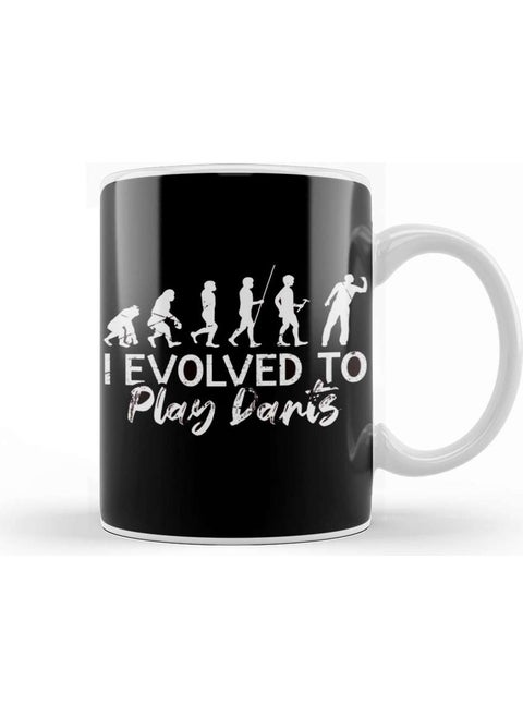 Print Shop Evolved To Play Darts Dartist Dart Player Team Throwing Mug Porcelain