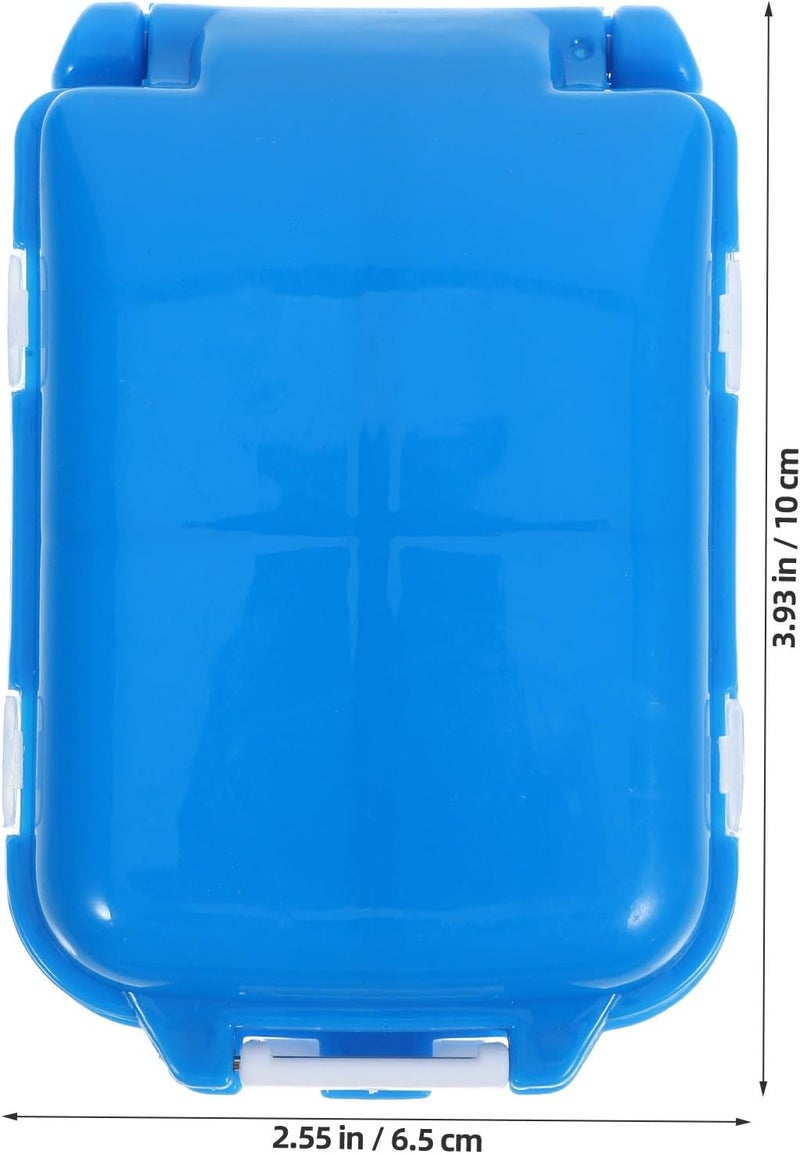 Blue Three-Tier 8-Compartment Pill Organizer Box, Large Capacity Travel Medicine Case with Flip Lid, Portable Household and Purse Storage for Daily Medication Management - Image 2