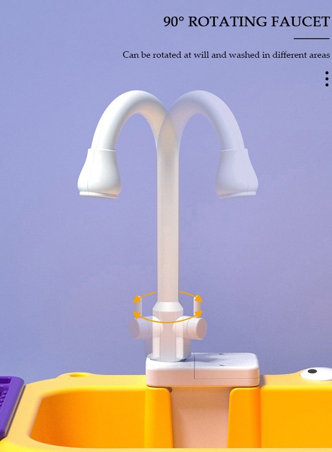 DUNISO Kids Play Sink with Running Water,lay Kitchen Toy Accessories, Toddler Sink Dishwasher Toy,Water Table Pretend Play for Toddlers Age1-3,Kids Role Play Dishwasher Toy,Birthday for Boys Girls 3-5 Years Old - Image 4
