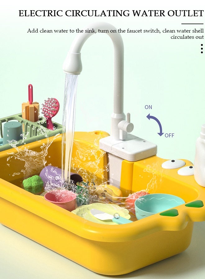 DUNISO Kids Play Sink with Running Water,lay Kitchen Toy Accessories, Toddler Sink Dishwasher Toy,Water Table Pretend Play for Toddlers Age1-3,Kids Role Play Dishwasher Toy,Birthday for Boys Girls 3-5 Years Old - Image 2