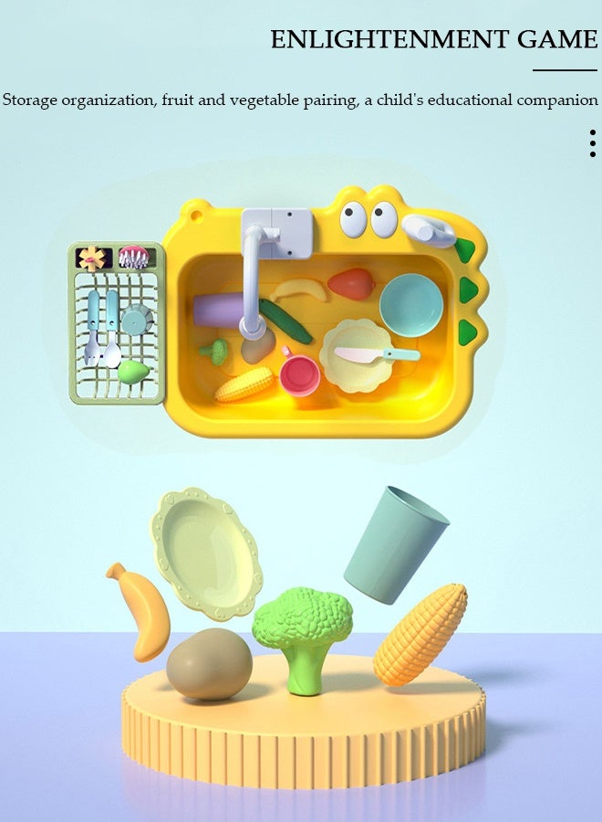 DUNISO Kids Play Sink with Running Water,lay Kitchen Toy Accessories, Toddler Sink Dishwasher Toy,Water Table Pretend Play for Toddlers Age1-3,Kids Role Play Dishwasher Toy,Birthday for Boys Girls 3-5 Years Old - Image 3