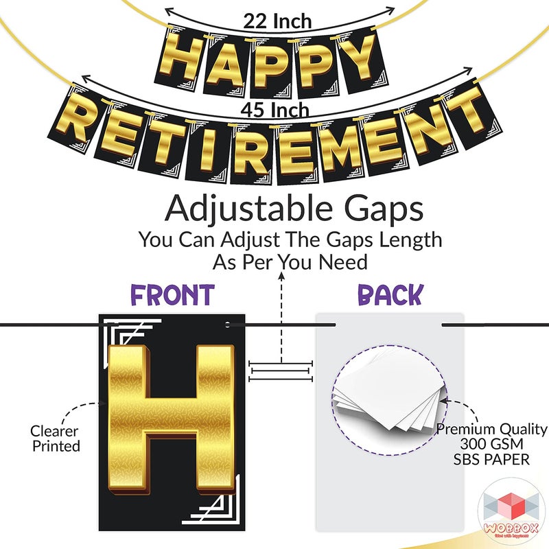 Wobbox Retirement Banner, Happpy Retirement Banner, Retirement Party Decorations Items (FP4583) - Image 3