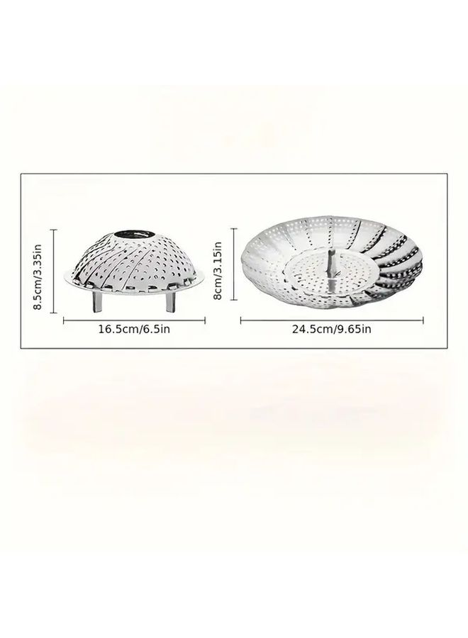 Stainless Steel Expandable Steamer Basket Fits 6 to 10.5 Inch Pots - Image 4