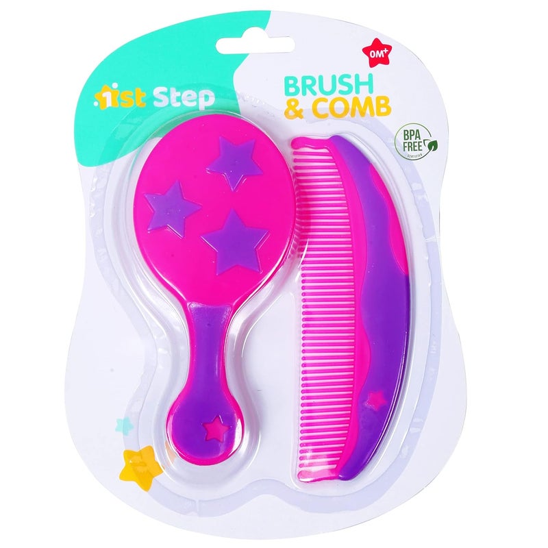 1st Step Baby Comb and Brush Set/Grooming Set with Soft Bristles (Pink) - Image 5