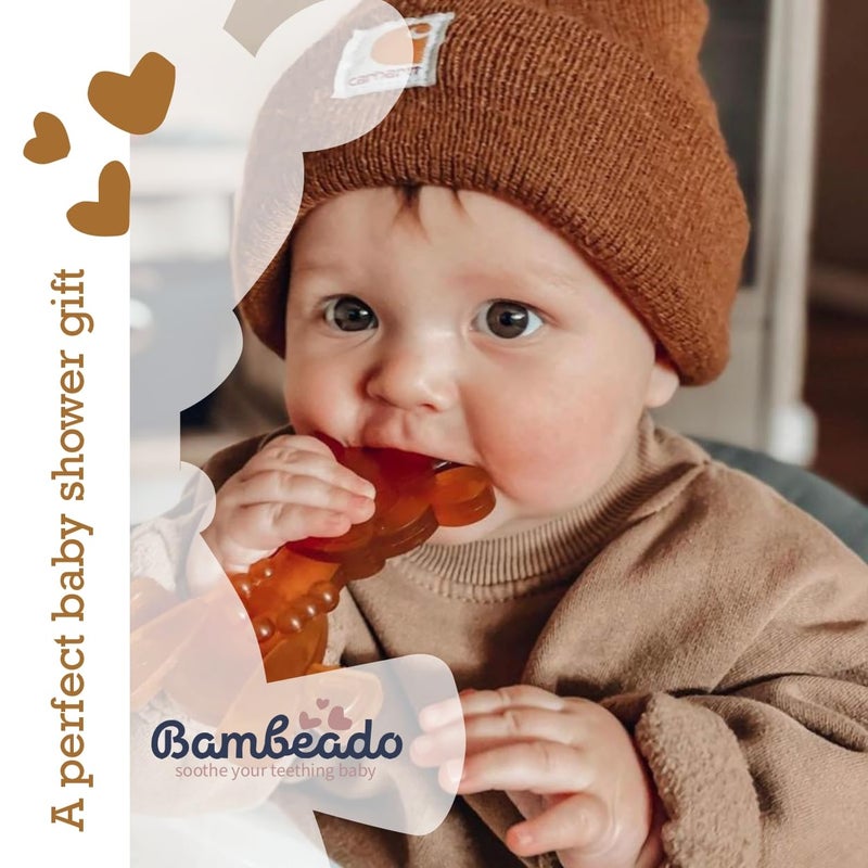 Bambeado Littlebamber Baby Teething Toy - Natural Rubber Giraffe Teether For Babies 6-12 Months  Bpa-Free  Textured Toy For Comfort And Oral Development - Image 4
