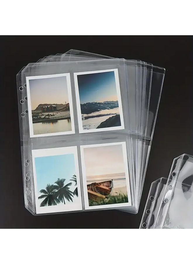 12pcs Frosted PVC Binder Pockets 6 Hole Punch Heavy Duty Filing Bags A5 Organizer - Image 3