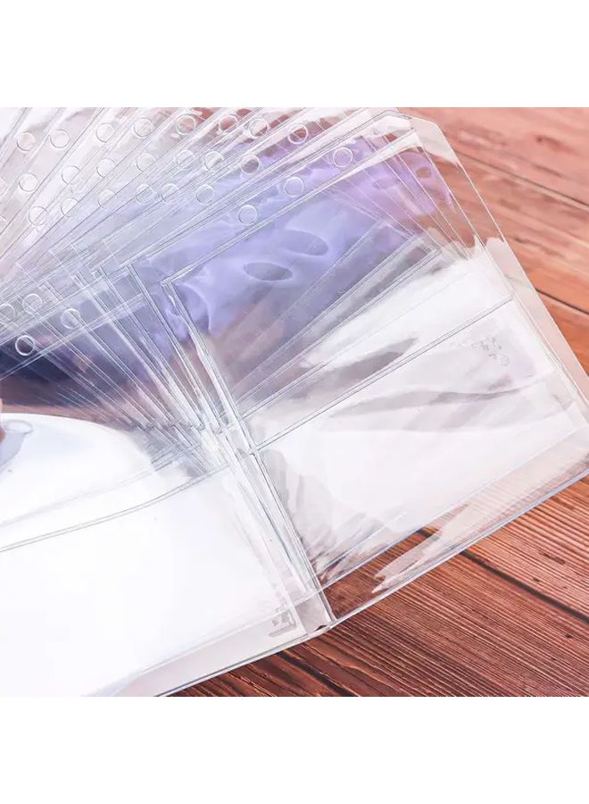 12pcs Frosted PVC Binder Pockets 6 Hole Punch Heavy Duty Filing Bags A5 Organizer - Image 5