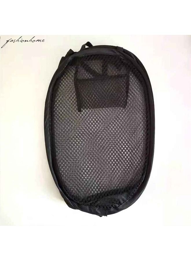 fashionhome Mesh Fabric Laundry Basket Foldable Pop-up Washing Clothes Bag Multipurpose Storage Bag 30x45 cm - Image 5
