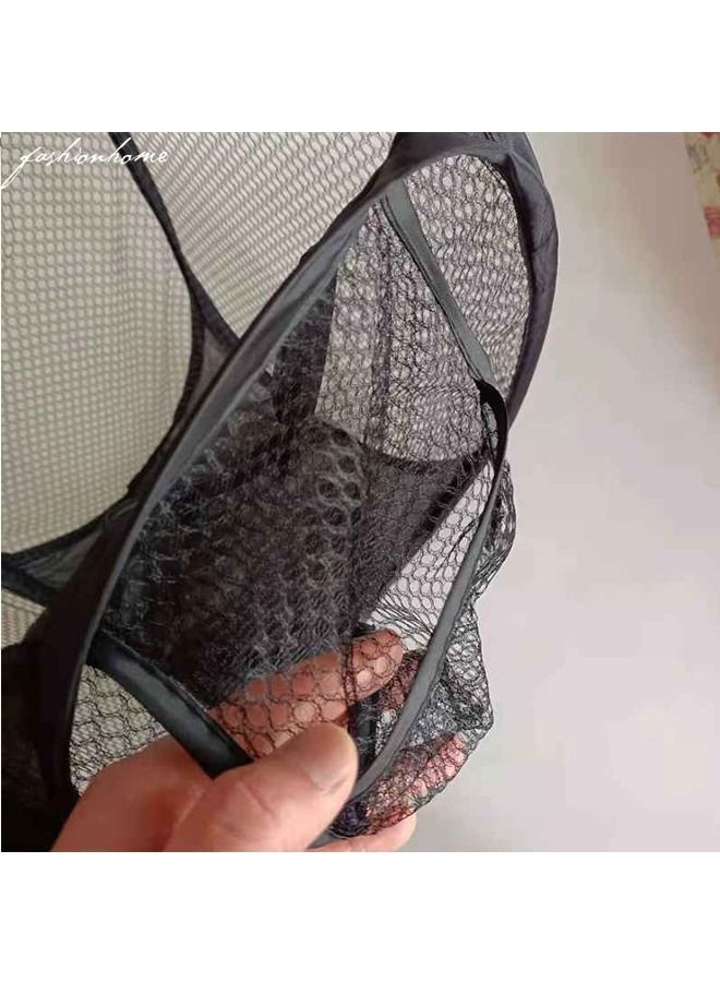 fashionhome Mesh Fabric Laundry Basket Foldable Pop-up Washing Clothes Bag Multipurpose Storage Bag 30x45 cm - Image 4