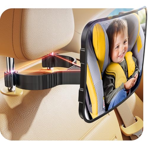 TAZENI Baby Car Mirror Hook Design Ultra Stable Car Seat Mirror for Baby Rear Facing Secure and Shatterproof CarSeat Mirrors 360° Clear View Newborn Essential Accessories - Image 1