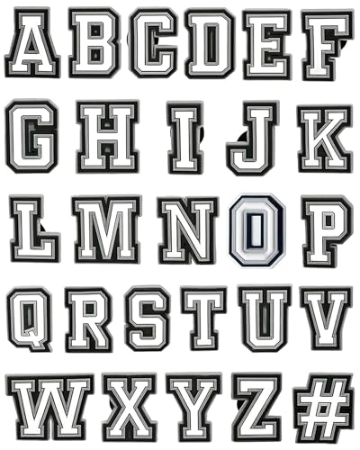 vshougou 27pcs Letter Charms for Shoe Decoration,Alphabet ABC-Z Letter,DIY Cute Shoes Pins for Teens Men Women - Image 1