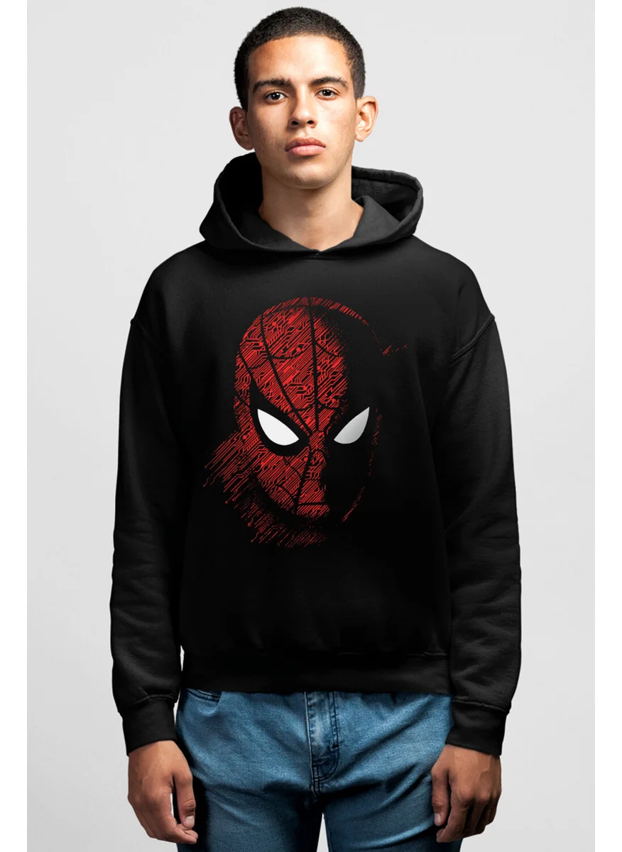 Rock&Roll Digital Spider Black Hooded Men's Sweatshirt