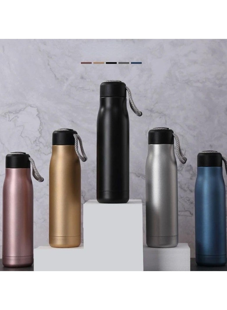 QSHOP Qshop Portable Sports Water Bottle with Lid 304 Stainless Steel Vacuum Insulated Leak Proof BPA Free for School Kids Eco Friendly Insulated Cup Keeps Water Hot or Cold 500ml  - Image 3