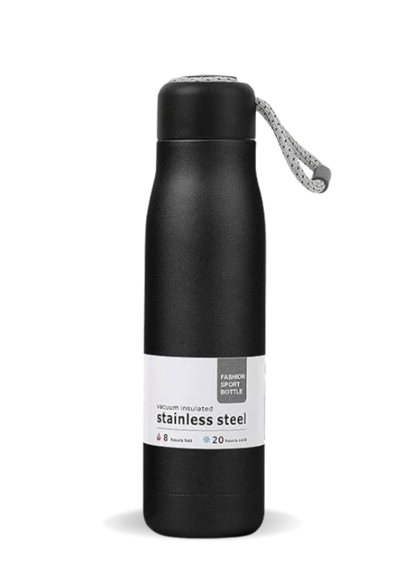 QSHOP Qshop Portable Sports Water Bottle with Lid 304 Stainless Steel Vacuum Insulated Leak Proof BPA Free for School Kids Eco Friendly Insulated Cup Keeps Water Hot or Cold 500ml  - Image 1