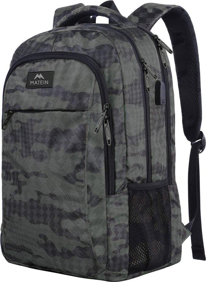 MATEIN Travel Backpack with USB, Water Resistant Durable College School Backpack with Anti Theft Pocket for Women & Men, Slim Business Laptop Bag Lightweight Laptop Bookbag for 15.6-Inch Laptop and Notebook - Image 1