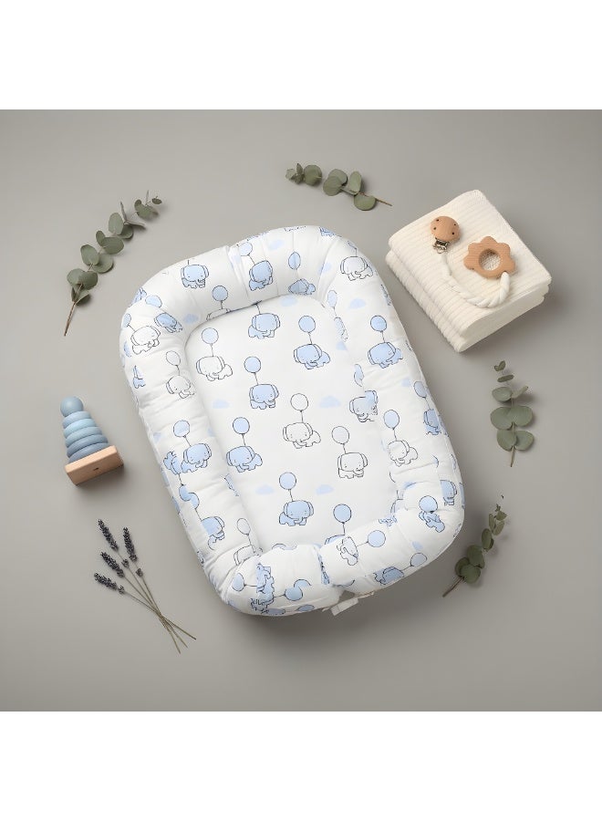 Mamas One Sleepy Nest-Elephants Blue - Image 3