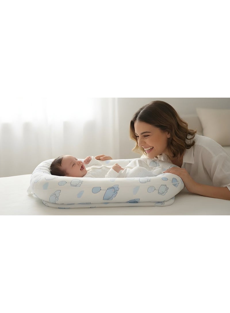 Mamas One Sleepy Nest-Elephants Blue - Image 2