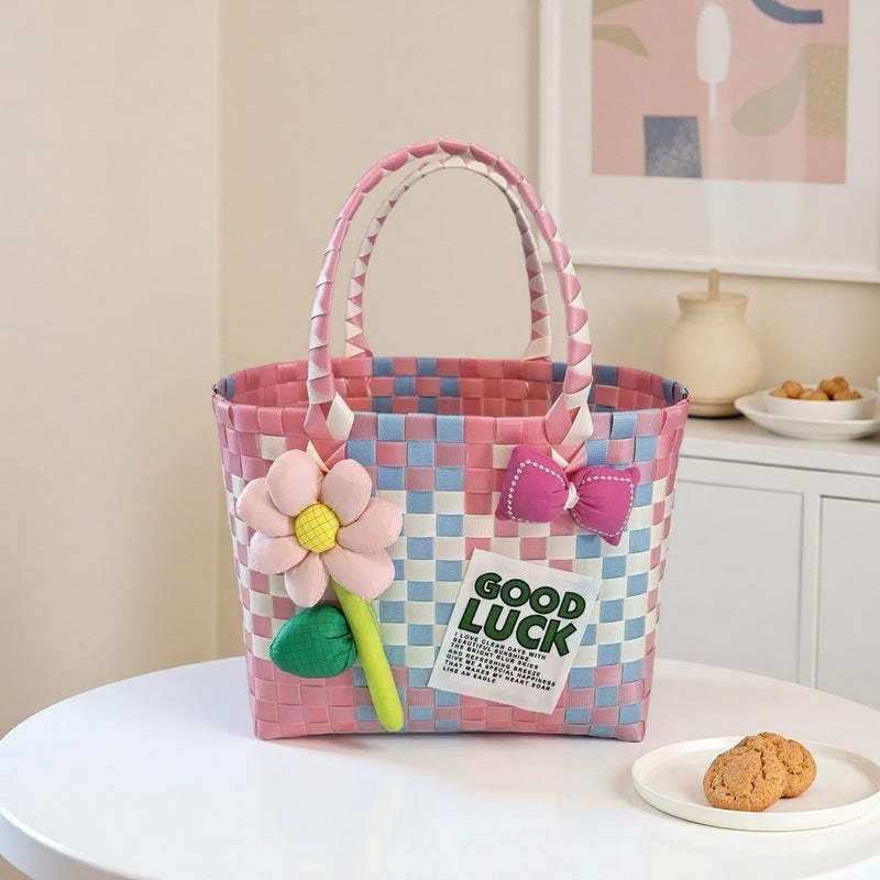 Women's Colorful Woven Handbag - Image 1