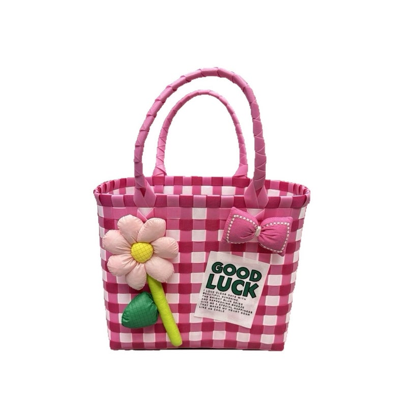 Women's Colorful Woven Handbag - Image 5
