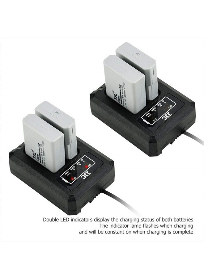 JJC EN-EL14a EN-EL14 Battery Charger USB Dual Slot for Nikon D3400 D3500 D5600 D5500 D5300 D5200 D5100 D3300 D3200 D3100 Df Coolpix P7800 P7700 P7200 P7100 P7000 Camera - Image 5