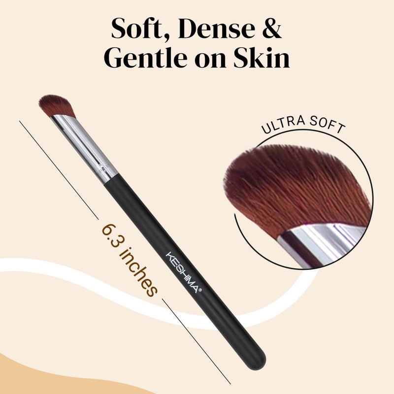 Keshima Mini Concealer Brush by Keshima, for Under Eye, Nose & Precision Touch-Ups ; Seamless Blending, Streak-Free Finish with Soft Dense Bristles for Liquid, Cream & Powder ; Vegan & Cruelty-Free - Image 2