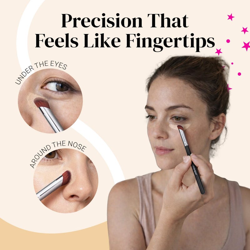 Keshima Mini Concealer Brush by Keshima, for Under Eye, Nose & Precision Touch-Ups ; Seamless Blending, Streak-Free Finish with Soft Dense Bristles for Liquid, Cream & Powder ; Vegan & Cruelty-Free - Image 3