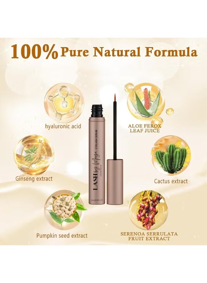 لاش من مايا سيروم لاش باي مايا، سيروم لاش باي مايا لندن الأصلي الرسمي، سيروم لنمو الرموش، مُعزز للرموش، خالٍ من القسوة، 3 مل - Image 5