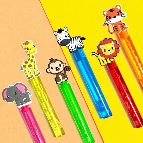 uoyoi Jungle Safari Party Favors24Pcs Wild Animals Bubble Wands for KidsZoo Bubble Wand for Safari Wild One Birthday Party SuppliesPinata Baby Shower Goodie Bag Stuffers Gift - Image 5