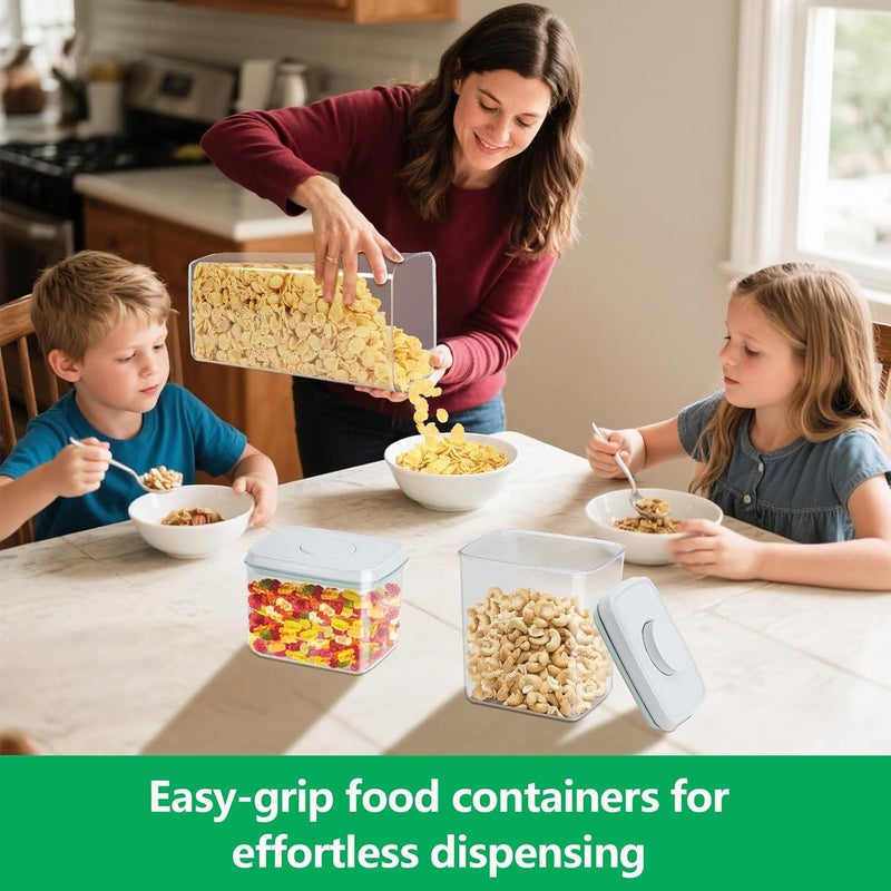TBMAXS 3 Pack Flour and Sugar Storage Containers with Pop-up Lid, 1.26Qt + 2.11Qt + 3.48Qt Food Storage Container for Rice, Spaghetti, Pasta, Nuts, Snack, Candy, Dog Treat, Kitchen Pantry Organization - Image 5