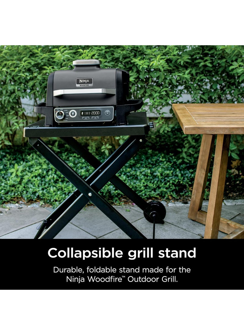 Ninja Ninja XSKSTAND Woodfire Collapsible Outdoor Grill Stand Compatible with Ninja Woodfire Grills OG700 Series Foldable Side Utensil Holder WeatherResistant Black  - Image 3