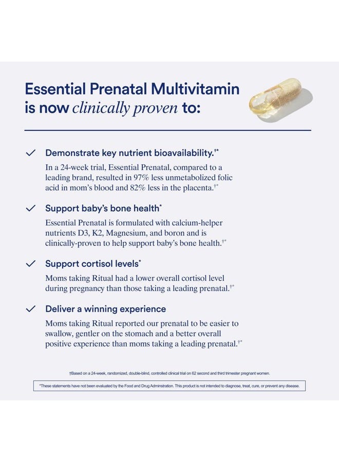 Ritual Essential for Women Prenatal Multivitamin: Folate & Choline for Neural Tube Support, Omega-3 DHA for Fetal Brain Development, Iron, Calcium-Helper D3 & K2, Non-GMO, Vegan, Mint, 30 Days - Image 4